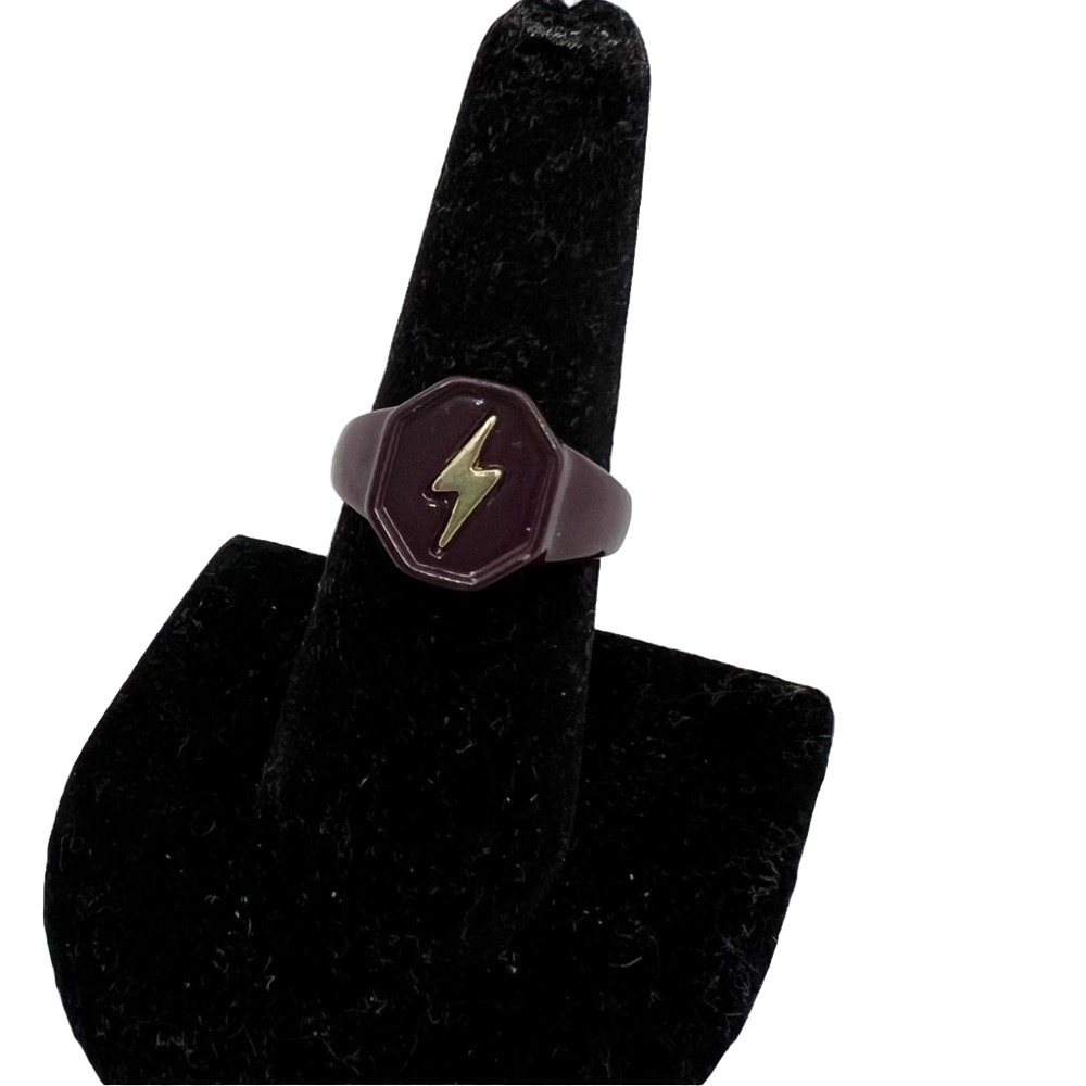 🍭6/$30 Purple and gold lightning bolt ring - size 8